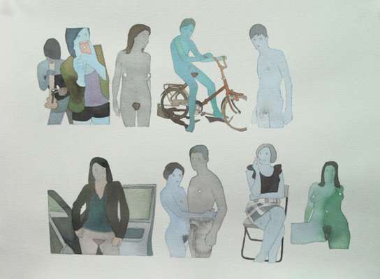 As ilustrações são inspiradas em imagens de sites pornôs (Divulgação/Dan Gluibizzi)