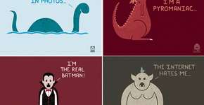 Monstros míticos revelam suas questões internas em ilustrações