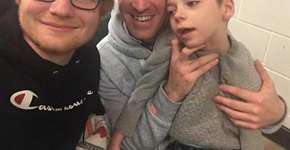 Ed Sheeran realiza sonho de menino de 6 anos com doença rara