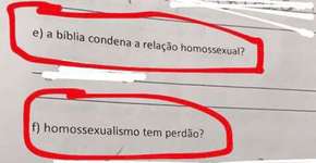 Escola aplica prova com questões homofóbicas e gera revolta