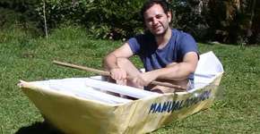 Com cartolina, cola branca e verniz é possível fazer um grande barco de papel