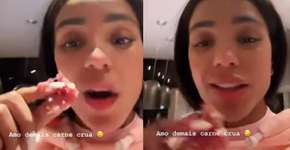 Esposa de Ludmilla come carne crua e viraliza na web