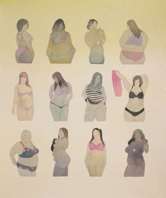 As ilustrações são inspiradas em imagens de sites pornôs (Divulgação/Dan Gluibizzi)