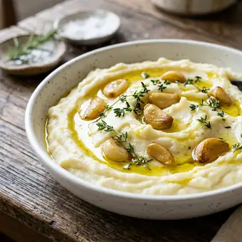 Featured mobile: Os franceses concordam: “Para deixar o purê de batatas mais cremoso e saboroso, o segredo é adicionar alho confitado.”