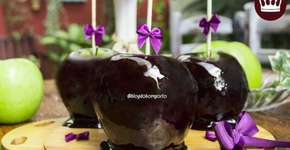 Com caramelo preto: maçã “envenenada” de Halloween