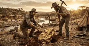 A pepita de ouro do tamanho de um homem que enriqueceu dois mineiros em 1869