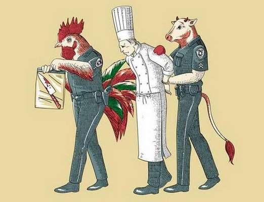 Desenhos fazem crítica da relação homem/animal (Imagem: Divulgação)