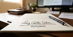 O que significa quando uma pessoa sublinha o próprio nome na assinatura?