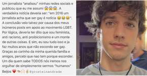 “Um jornalista acha que ser gay é notícia”, diz Fernando Grostein